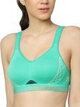 Triumph International Women's Padded | Wireless | 110I596 Polyamide Triaction Cardio Cloud 34D Mint Green Sports Bra | Pack of 1