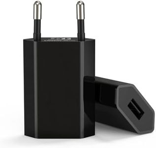(2 Packs) Prise Secteur USB, Universel（5V 1A） Chargeur Apple USB Adaptateur Prise pour iphone 11, 8, 7, 6, SE, X, XS, Mini, iPad, Samsung Galaxy Pixel Nexus Huawei Xiaomi HTC Sony LG etc (Noir)