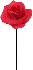 Larksilk Dark Pink Artificial Roses 50pcs, Real Touch Fabric Fake Flowers with Stems for Centerpieces and Bridal Shower Decor