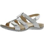 Vionic Amber - Womens Slide Sandal - Orthaheel Navy - 10 Wide, Silver Met Linen, 8.5 UK