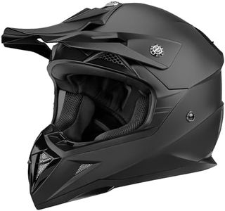 Motorcycle Motocross ATV Helmet DOT Approved - YEMA Helmet YM-915 Motorbike Moped Full Face Off Road Crash Cross Downhill DH Four Wheeler MX Quad Dirt Bike Helmet for Adult Men Women - Matte Black,L