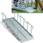 RDCMKL Wheelchair Ramp with Handrails, 8-24" Rise, Non-Slip, Carbon Steel