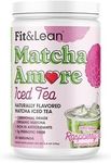 Fit & Lean Matcha Amore Iced Tea, Fruit-Inspired Naturally Flavored Organic Ceremonial Grade Matcha Green Tea, Prebiotic Fiber, L-Theanine, Naturally Sweetened, NON-GMO, Zero Sugar, Raspberry Iced Tea, 30 Servings