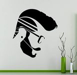 ARWY saon Wall Sticker Man Style Hair Style Salon Man Hair Style Hipster Salon Wall Decal (Black) Standard Size