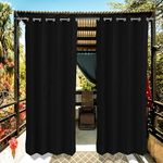 GREEN DECOR HDPE Fabric 85-90% Sun Blockage & UV Protection Stainless Steel Eyelet Balcony & Outdoor Curtains Temperature Reducing for Window&Door Curtains(Black Color_4.5X12 Feet) 1 Piece