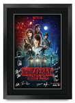 HWC Trading A3 FR Stranger Things TV Series Poster The Cast Signed Gift FRAMED A3 Printed Autograph Film Gifts Print Photo Picture Display