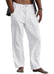 FANARCHER Men's Cotton Linen Pants 