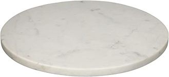 KC KULLICRAFT Multi-Purpose Round Shape Marble Cheese Tray | Cutting Board. Solid Large White with Non-Slip Feet for Stability & Scratch Protection. Easy to Clean, Trivet, White (11x11x0.5 Inches)