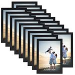Hoikwo 18 Packs 5x7 Black Multi Picture Frames Set for Family Photos, Artwork, Light weight Bulk 5 by 7 Frames Pack for Wall Hanging and Table, Stylish Gift Picture Frames