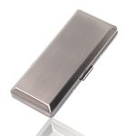 Metal Cigarette Box Case - Women and Men,Portable Pocket Carrying Cigarette Box,Holds 10 Regular Size for 100mm Cigarettes (100'S 10pcs, Antique Silver)