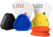 Taicols Playing Card Holder, 4 Pcs Playing Card Holder for Kids Seniors, Hands Free Cards Holders, Triangle Shaped Hands Free Cards Organizer for Canasta, Poker Parties, Family Card Game Nights