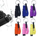 6 Pcs Car Window Breaker Keychain Seatbelt Cutter Glass Breaker Car Emergency Escape Tool Seat Belt Cutter Window Breaker Car Safety Mini Hammer