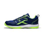 HUNDRED Raze Badminton Shoes(Non Marking)Also Perfect For Squash,Table Tennis,Volleyball,Basketball&Indoor Sports|Lightweight&Durable|X-Cushion,Active Grip Sole,Toe Assist(Navy:Lime,8Uk)Unisex-adult