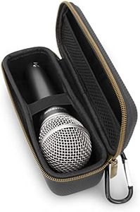 CASEMATIX Microphone Case Compatible with Wired Microphone Models up to 6.75” Maximum, Ultra Compact Mic Case Fits Singing, Vocal Dynamic Handheld Wired Microphones