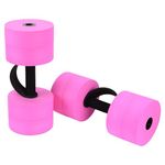 BOOSTEADY Aquatic Exercise Assemble Water Dumbbells,Swimming Pool Resistance Aquatic Fitness Barbells With High-Density EVA Foam Water Weights Dumbbells, for Water Aerobics Weight Loss-Pink