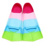 Azuunye Kids Swim Fins,Short Youth Swimming Flippers for Pool Lap Swimming and Training for Girls Boys XXS