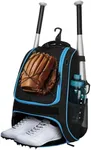 Youth Baseball Bag - Bat Backpack for Baseball, T-Ball & Softball Equipment & Gear, Bat & Glove Holder Gift, Large Main Compartment for Helmet & accessories, Separate Shoes Compartment, Fence Hook