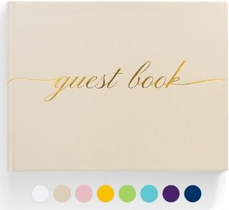 ZICPERY Elegant Wedding Guest Book - Perfect for Wedding Receptions, Baby Showers, Birthdays and Special Events - Polaroid Guest Book with 110 Lined Pages for Sign-in and Photos -Hardcover (Beige)