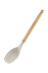 Wiltshire EAT Smart Solid Spoon, Stirring and Serving Utensil, Cooking Spoon, Natural Beech Wood Handle, Non-Stick Non-Scratch Plastic Function Head, 41x8.2x6cm, Brown & Neutral