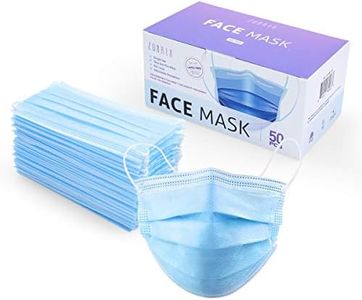 Zubrex 50 Pcs Disposable 3 Ply Safety Face Mask for Protection - with Nanofiber Lining Elastic Earloops, Lightweight Breathable Protective Anti-Dust Facial Masks Health School Office