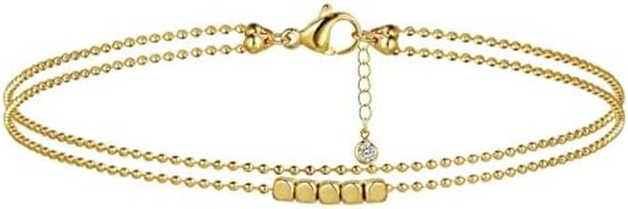 Kyerlyn Dainty Anklets for Women 18k Gold Plated Layered Dot Chain Ankle Bracelets for Women Gold Anklet Adjustable Simple Fashion Jewelry Summer Beach Gift