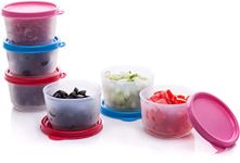 Small Food Containers With Lids – 6 Pack Of Mini Food Storage Pots Leak Proof Snack Pots Condiment Cups – Stackable Reusable BPA Free Plastic Dishwasher Safe – Portable Lunchbox Baby Food Portion Pots