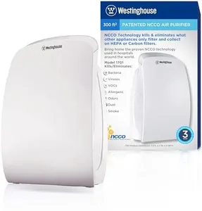 Westinghouse 1701 HEPA Air Purifier with Patented Medical Grade NCCO Technology for Home, Eliminates & Kills Bacteria and Viruses, Filters Dust, Pet Dander, Odor, Allergies, Smoke – Ideal for Medium to Large Rooms, Office, Kitchen, Bedroom