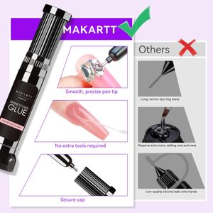 Makartt 3D Nail Rhinestone Glue Gel Kit – Dual Head, 2 x 8ml Adhesive