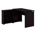 Bush Furniture Cabot 52W 3 Position Sit to Stand Corner Bookshelf Desk in Espresso Oak