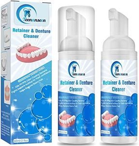 Retainer Cleaner, 2 Pack Denture Cleaner and Whitener Paste Foam Perfect for Sports Mouth Guard and Denture, Fast-Acting Alternative to Denture Cleaner Tablets, Whitens Teeth and Fights Bad Breath