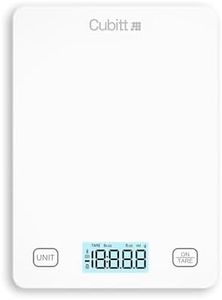 CUBITT Smart Kitchen Scale, Bluetooth Food Scale with Nutritional Calculator for Keto, Macro and Calorie, Digital Grams and Oz for Weight Loss, Cooking and Baking with Smartphone APP (White Color)