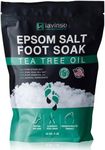 Tea Tree Oil Foot Soak with Epsom Salt - Made in USA - for Toenail Health, Athletes Foot, Stubborn Foot Odor, Softens Calluses & Soothes Sore Tired Feet - 2 LB