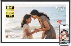 AKImart 15.6 Inch Large Digital Photo Frame, Digital Picture Frame WiFi, IPS HD Touch Screen 32GB Storage Photo Frame with Auto-Rotate Instant Share Photo/Video Sharing via Frameo App, Gift for Mom