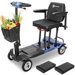 [2026 Upgrade] Aotedor Ultra Lightweight Mobility Scooters for Adults, 36Lbs Foldable Motorized Scooter for Seniors with 2 Lithium Batteries All Terrain Electric Power Scooter Airline Approved