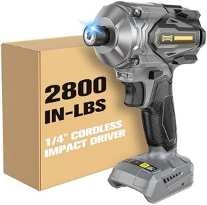 1/4-Inch Cordless Impact Driver for Dewalt 20V Battery (Bare Tool), 2800 in-lbs Brushless Motor, 3-Speed (0–3900 RPM) Compact & Portable Driver for Construction and DIY Projects, Auto-Stop & LED Light