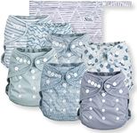 Nora's Nursery Cloth Diaper Cover, Washable Reusable Diaper Cover with Snap Closure, Cloth Diaper Shell for Prefold, Flat or Fitted Cloth Diaper Inserts, Wet Bag Included, Something Blue