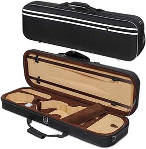 MI&VI Super Lightweight 2.6lb Sturdy Violin Travel Case (1/4 Size) With Reflective Safety Strips | Hygrometer | Adjustable Shoulder Straps | Hard-Shell | High-Density Foam - by MIVI MUSIC