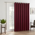 ECLIPSE Thermal Insulated Darkening Single Panel Drape Blinds Backyard, Sangria, 84" x 100"