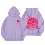 Pink Palm Puff Hoodie Kids 11-12,Womens Graphic Hoodie Oversized Sweatshirts Letter Print Pullover Pink Palm Puff Print Sweaters with Pocket Loose Casual Hoodie Coat Winter Fall Outfits Y2k Clothes