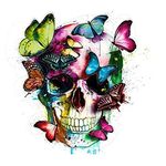 YEESAM ART New Diamond Painting Full Drill 5D Kits - Butterfly and Skull 35 * 35cm - DIY Crystals Diamond Rhinestone Painting Pasted Paint by Number Kits Cross Stitch Embroidery