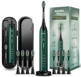 WAGNER Switzerland JUBILEE EDITION SuperSonic toothbrush with PRESSURE SENSOR. 5 Brushing Modes and 4 INTENSITY Levels with 3D sliding control, 8 DuPont Bristles, Premium Travel Case, (Black)