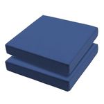 Topotdor Patio Chair Cushion for Outdoor Furniture,19"x19" Waterproof Replacement Outdoor Seat Cushions for Patio Furniture,3-Year Color Fastness Sofa Couch Chair Pads with Ties 2 Pack,Blue