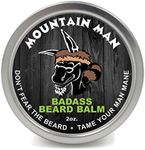 (Mountain Man, 60ml) - Badass Beard Care Beard Balm - Mountain Man Scent, 60ml - All Natural Ingredients, Keeps Beard and Moustache Full, Soft and Healthy, Reduce Itchy and Flaky Skin, Promote Healthy Growth