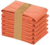 RUVANTI Flour Sack Towels 6 Pack 28"x28", Ring Spun 100% Cotton Flour Sack Dish Towels, Machine Washable, Absorbent Tea Towels - Flour Sack Kitchen Towels for Drying & Cleaning - Orange