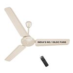atomberg Ameza Remote Controlled 1200mm BLDC Ceiling Fan | BEE 5 Star | High Air Flow | Low Noise | Power Saving | Timeless Design with 2 Year Warranty | Seasand Ivory