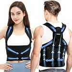 WellSync Back Support Brace Posture Corrector for Women Men, Adjustable Back Straightener Support, Upper Lower Back Lumbar Support for Scoliosis and Hunchback, Spine Back Pain, Posture Trainer(S)