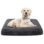 Sycoodeal Dog Bed Mat,Pet Bed Mattress Cat Bed Soft Comfortabl Pet Bed Pad with Non-Slip Bottom,Machine Washable Kennel Pad for Suitable for Medium Dogs and Cats(24x36in Dark Grey)