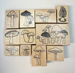 Mushroom Rubber Stamp Set, with Morel Mushroom