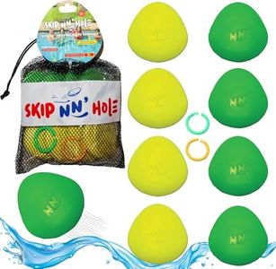 Skip NN' Hole Game Mode | Targets NOT Included | Pool Toys | Skipping Stones Meets Playing Catch with Soft Floating Stonnes | Fun for The Pool, Lake, Beach |