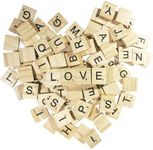 100 Pcs Scrabble Tiles, Wooden Letter Tiles, Great for Crafts, Letter Tiles, Spelling by Clever Delights